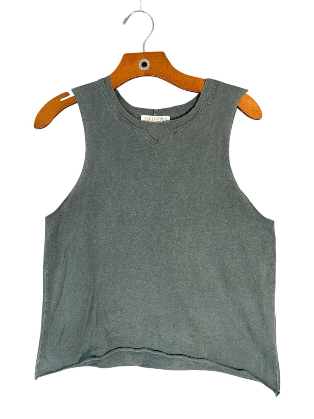 Joah Brown Green Oversized Tank Top Boyfriend Muscle Tank  Cotton S/M